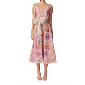 NWT Elliatt The Brittany Floral Midi Dress in Pink and Peach